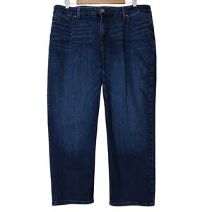 CHICO'S So Lifting Crop Jeans 2.5 / US 14 Blue Dark Wash Stretch Denim Slimming